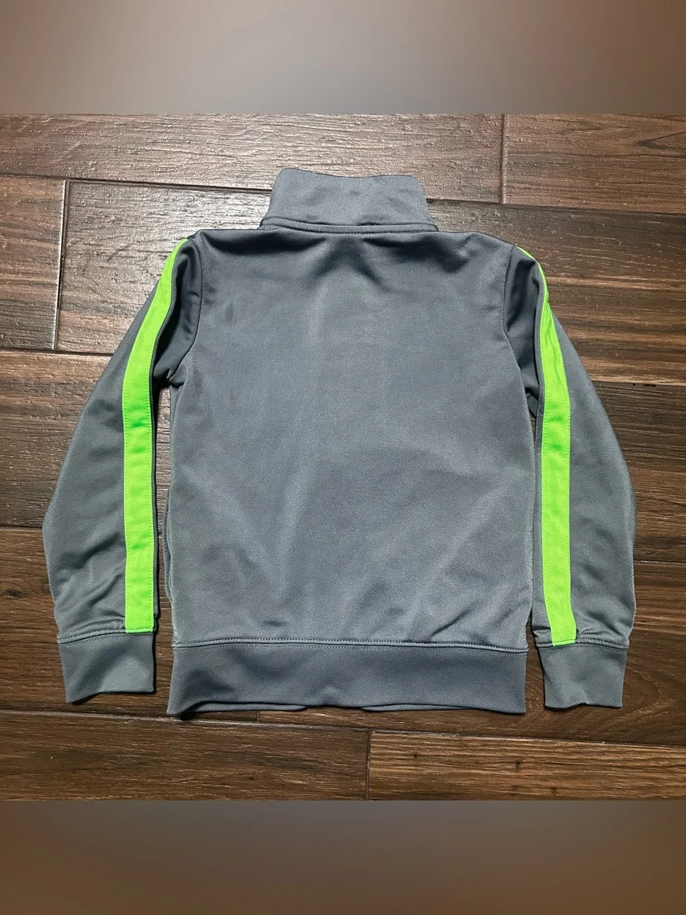 Nike Boys Track Jacket XS 3 4 Years Full Zip Neon Green Gray
